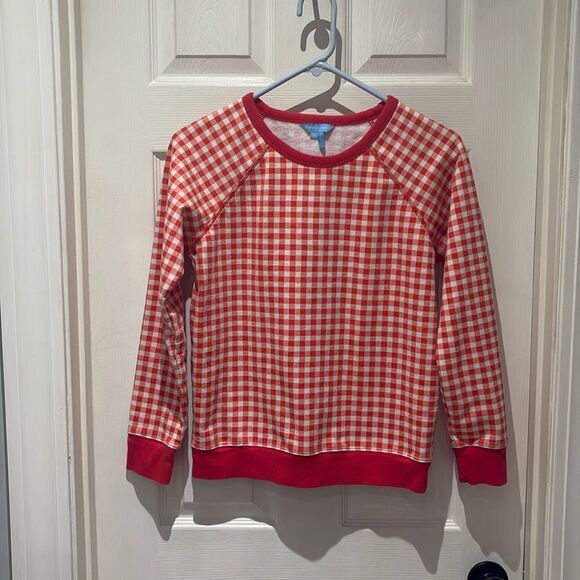 Draper James checkered gingham pullover sweatshirt SZ Small - Picture 2 of 7